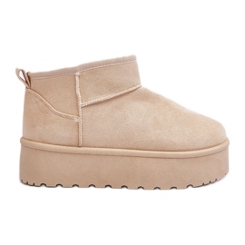 Suede Platform Snow Boots Light Beige Corcoran