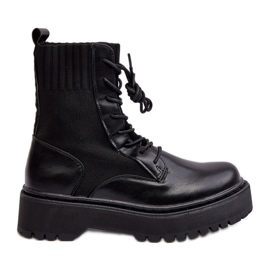 Women's Workers Ankle Boots With Lace Up Black Dedinva