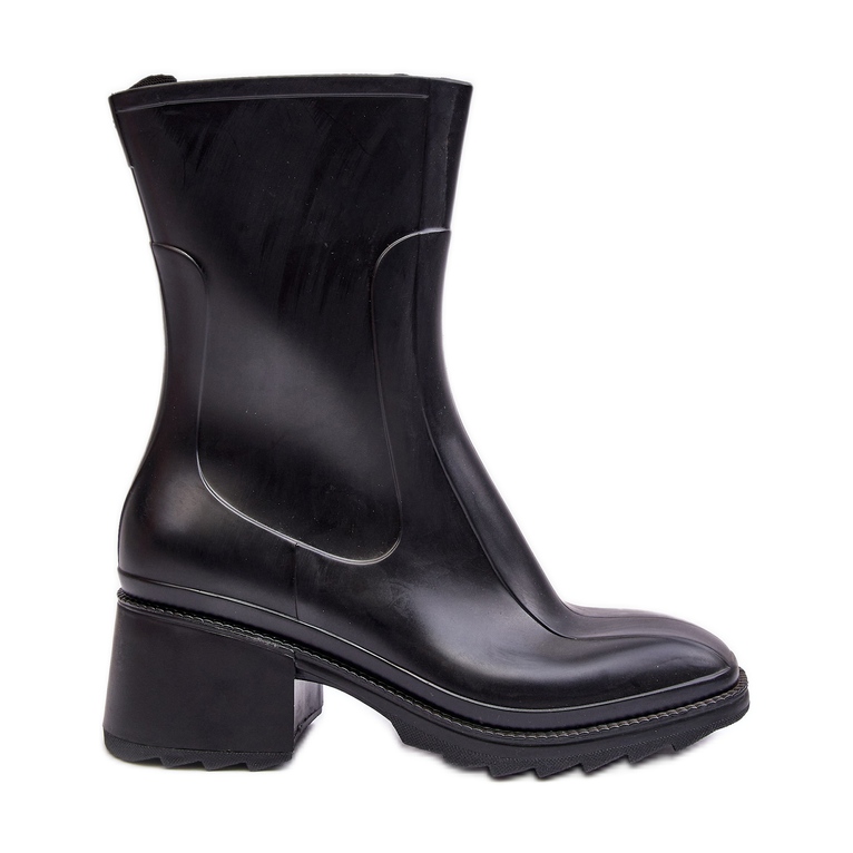 Women's Matte Galoshes High Heel Boots Black Bertaida