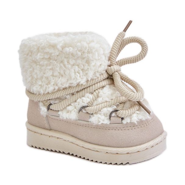 Warm Children's Snow Boots, Beige, Asija Warm Children's Snow Boots, Beige, Asija