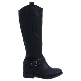 Watson Black hidden wedge boots