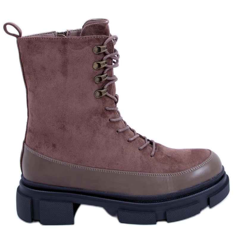 Kinney Khaki lace-up boots brown