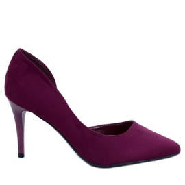 Samira Wine cutout suede heels purple