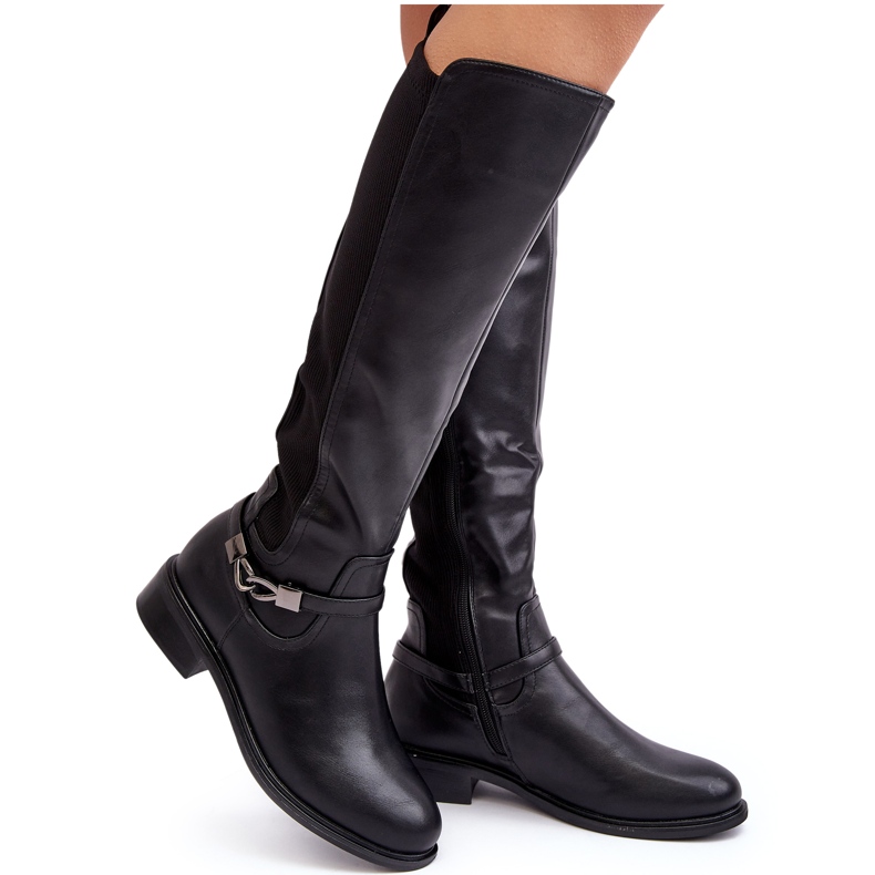 Women's Over-the-Knee Warmed Boots S.Barski HY07-329 Black Women's Over-the-Knee Warmed Boots S.Barski HY07-329 Black