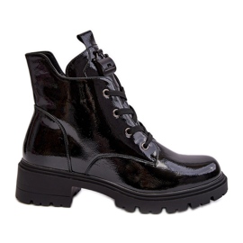 Patent Women's Boots With Zipper S.Barski HY93-91 Black Patent Women's Boots With Zipper S.Barski HY93-91 Black
