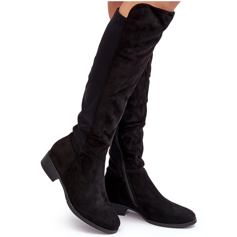 Women's Suede Over-the-Knee Boots S.Barski HY27098A Black