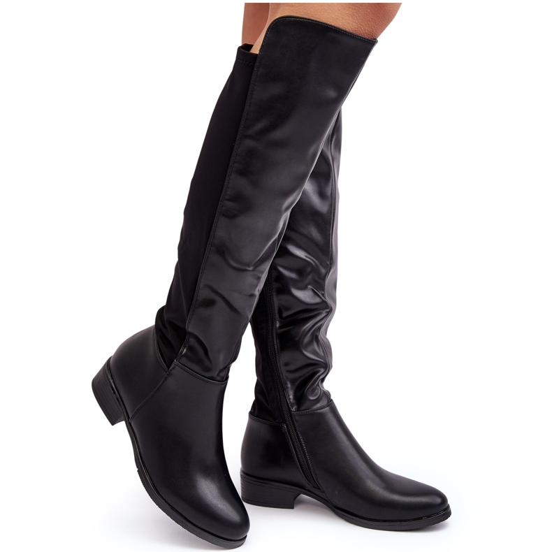 Women's Leather Over-the-Knee Boots S.Barski HY27098A Black