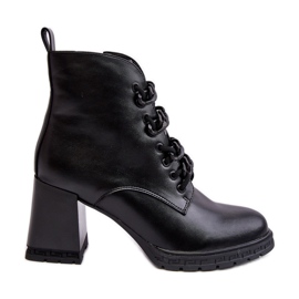 S.Barski Women's High Heel Lace-up Boots D&A CR8120 Black S.Barski Women's High Heel Lace-up Boots D&A CR8120 Black