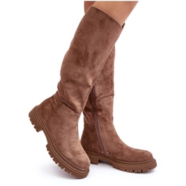Brown Insulated Women's Over-the-Knee Boots by Heliofa