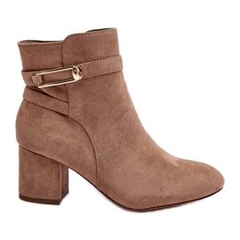 Women's Low Heel Ankle Boots Beige Verice