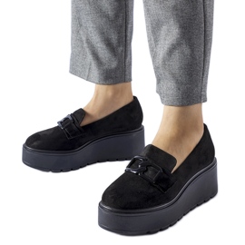 Black Medical platform loafers