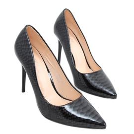 Pumps on a Lone Black stiletto heel