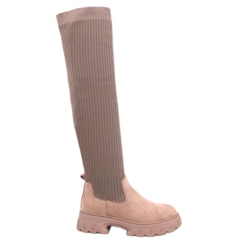 Trotter Khaki sock boots beige