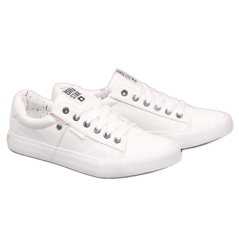 Men's low eco leather sneakers Big Star GG174028 white