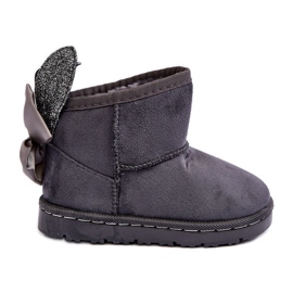 Inna marka Gray Snow boots for children Size 33 Artificial leather Without a heel KeeShoes