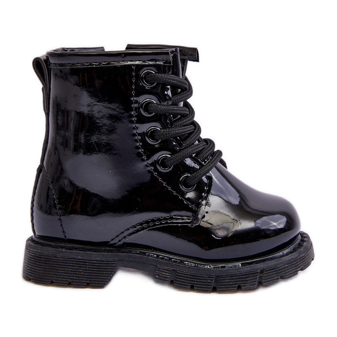Children's Boots Lacquered With a Zipper Black Tibbie