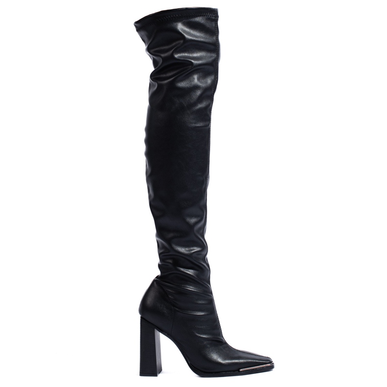 Black elegant Shelovet high-heeled musketeers