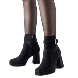 Black insulated classic Caio high-heeled ankle boots