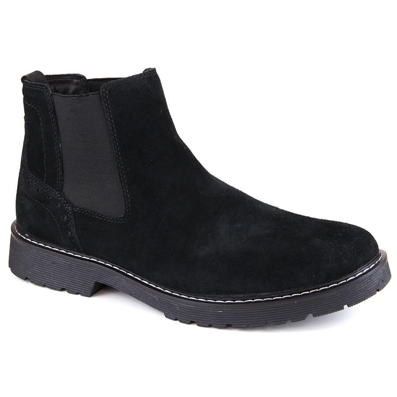Leather suede Chelsea boots for men, black slip-on Filippo MBT5003