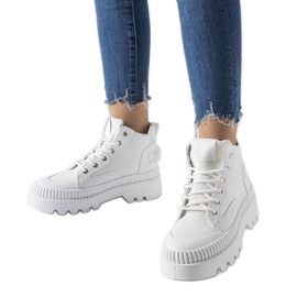 Inna White sneakers on a high platform Grotta