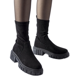 Black Montefusco eco-suede slip-on boots