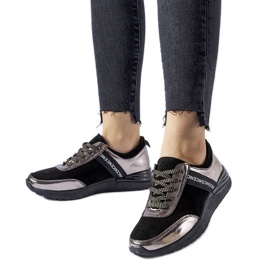 Black and gray leather sneakers by Castelfidardo