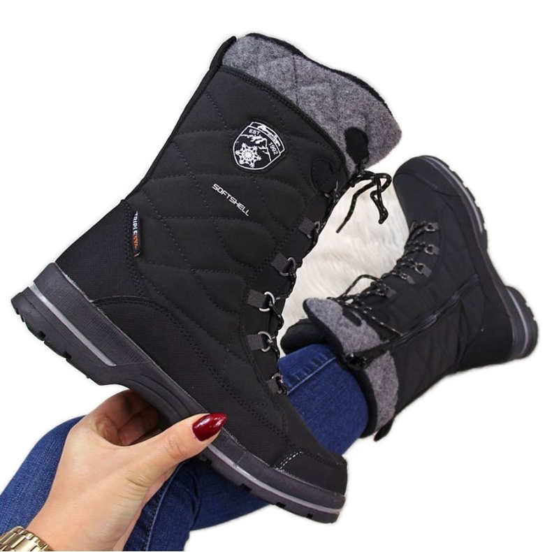 American Club waterproof snow boots W AM516A black