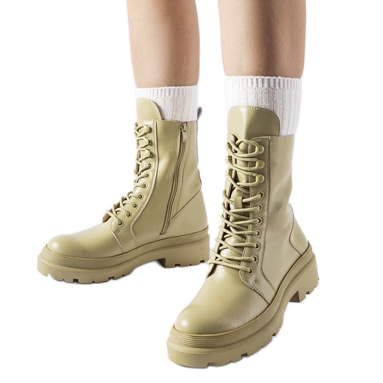 Green flat boots with Zacharie protector Green flat boots with Zacharie protector