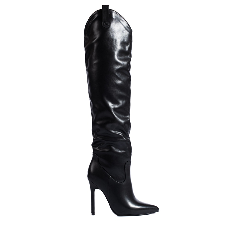 Shelovet women's black high-heeled boots