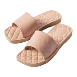 Chatigny pink rubber flip-flops white