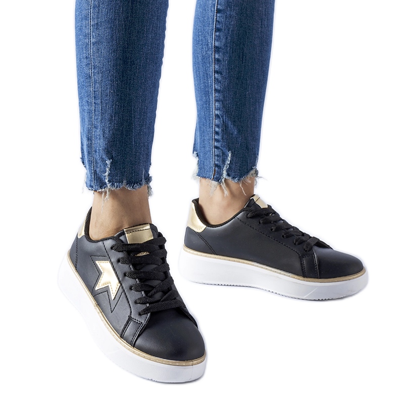 Black and gold Fraggle sports sneakers