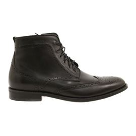Men's Brogs boots, black, lace-up Pilpol PW6037