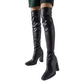 Black classic high-heeled boots from Faubourg