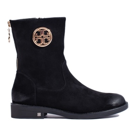 SHELOVET Potocki black suede women's ankle boots SHELOVET Potocki black suede women's ankle boots