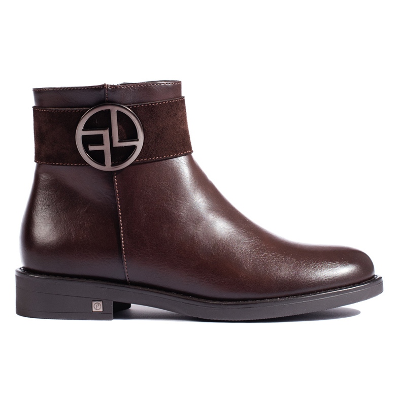 W. Potocki Brown low boots with a flat heel from Potocki