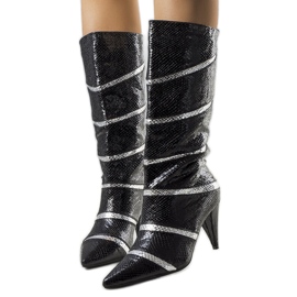 Black and silver Nevzo insulated boots Black and silver Nevzo insulated boots