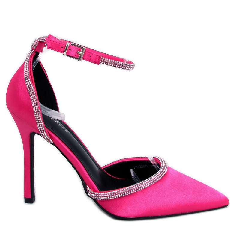 High heel pumps with zircons Conway Fuchsia pink