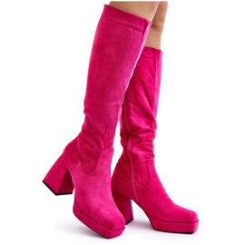 Layala Fuchsia Women's Insulated Boots With Massive Heels pink Layala Fuchsia Women's Insulated Boots With Massive Heels pink
