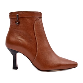 Leather Women's Ankle Boots Maciejka 06301-29 Brown