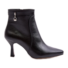 Leather Women's Ankle Boots Maciejka 06301-01 Black