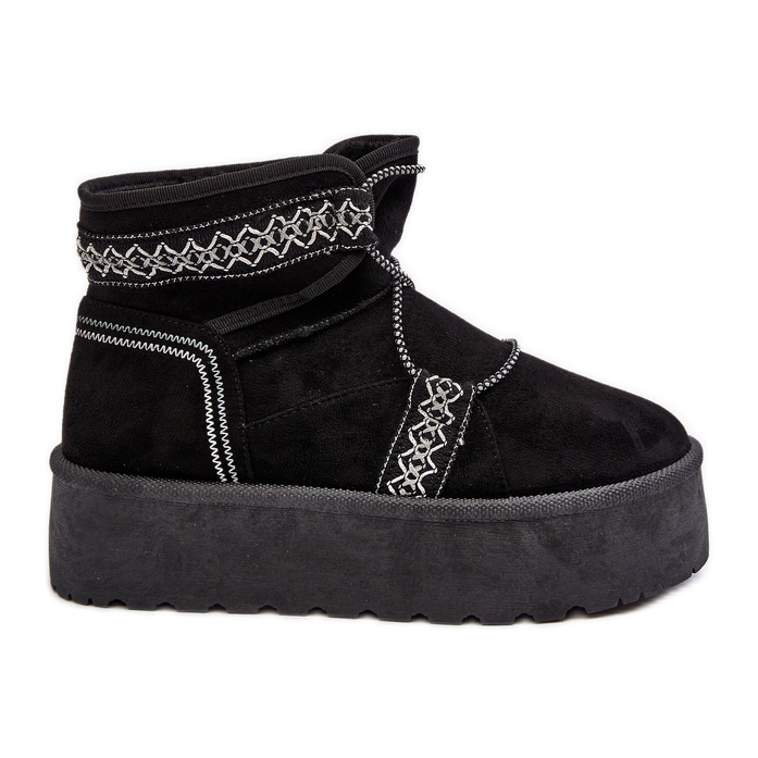 Women's Snow Boots On A Thick Sole With Lacing, Black Milson Women's Snow Boots On A Thick Sole With Lacing, Black Milson