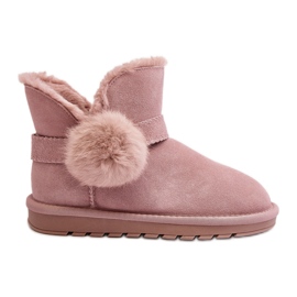 Women's Suede Snow Boots With Cutouts, Pink Eraclio