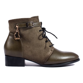 W. Potocki Green lace-up ankle boots by Potocki W. Potocki Green lace-up ankle boots by Potocki