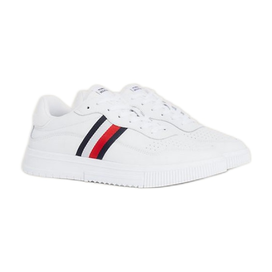 Tommy Hilfiger Supercup Lealther Stripes M shoes FM0FM04824YBS white Tommy Hilfiger Supercup Lealther Stripes M shoes FM0FM04824YBS white
