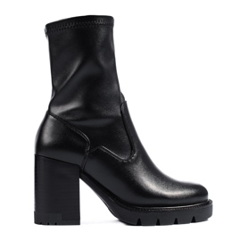 W. Potocki Elegant black women's ankle boots by Potocki