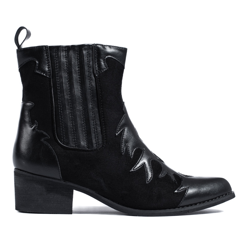 Black women's over-the-ankle cowboy boots from Shelovet Black women's over-the-ankle cowboy boots from Shelovet