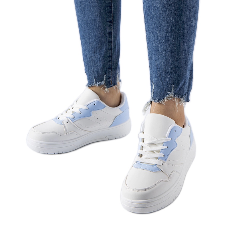 White sneakers with blue accents from Fournie