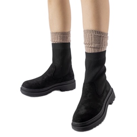 Black massive sock boots from Hawkins