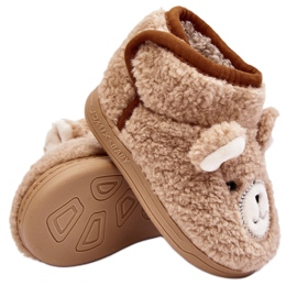 Children's Insulated Slippers With a Teddy Bear, Beige Eberra