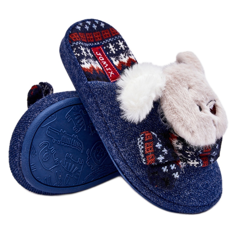 Children's thick-soled slippers with a teddy bear, navy blue Dasca Children's thick-soled slippers with a teddy bear, navy blue Dasca